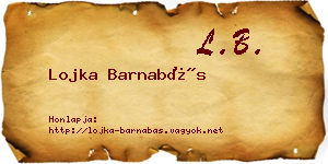 Lojka Barnabás névjegykártya