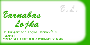 barnabas lojka business card
